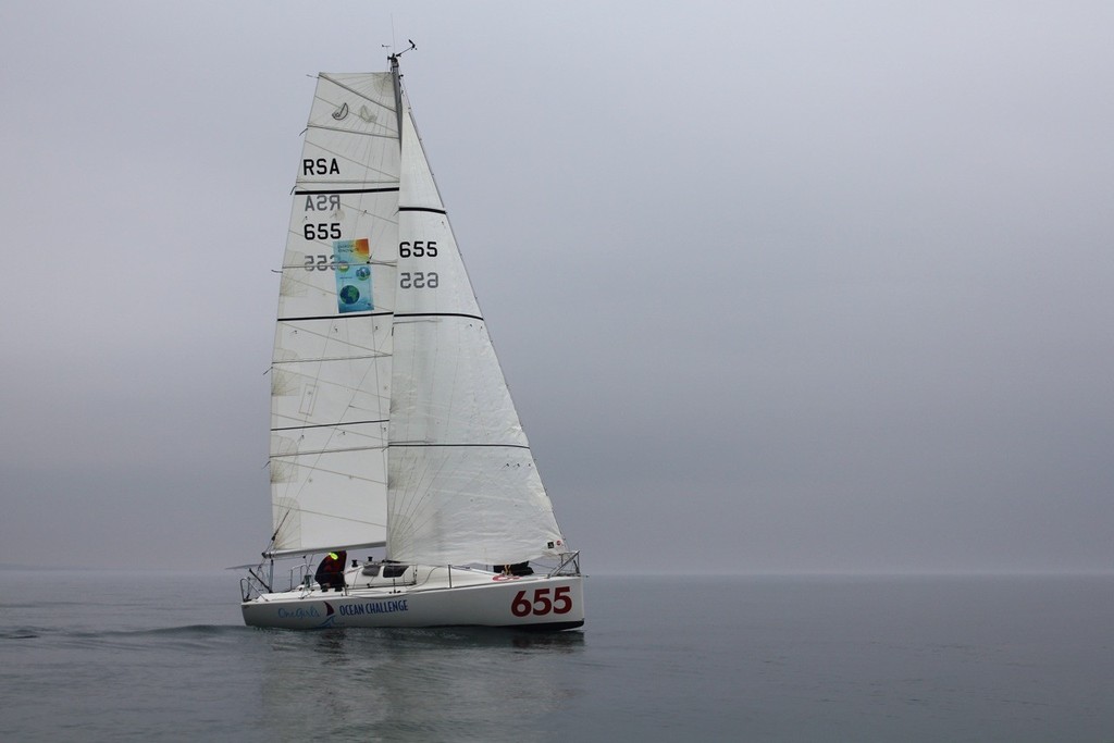 One Girl’s Ocean Challenge on her first sail on a foggy Lake Ontario © Guy Perrin http://sail-world.com